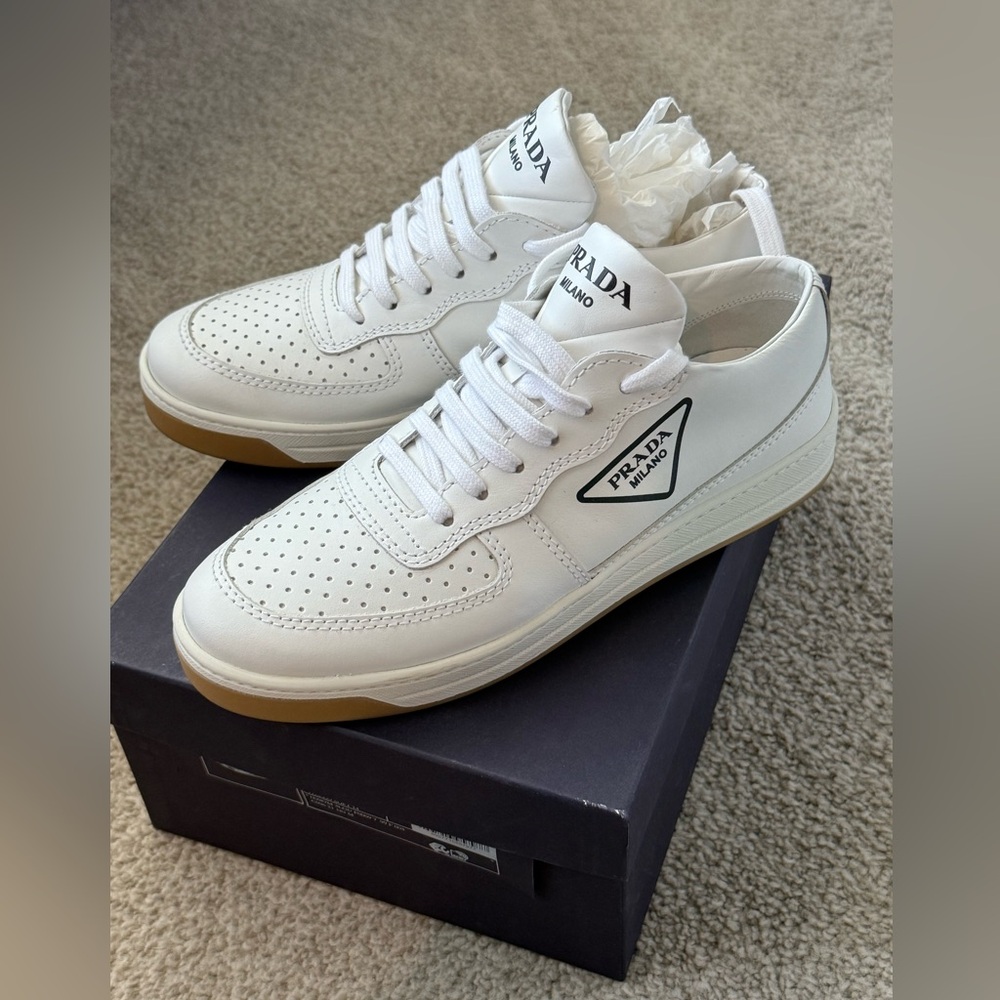 Authentic women Prada white sneakers Calzature Donna size 37/7